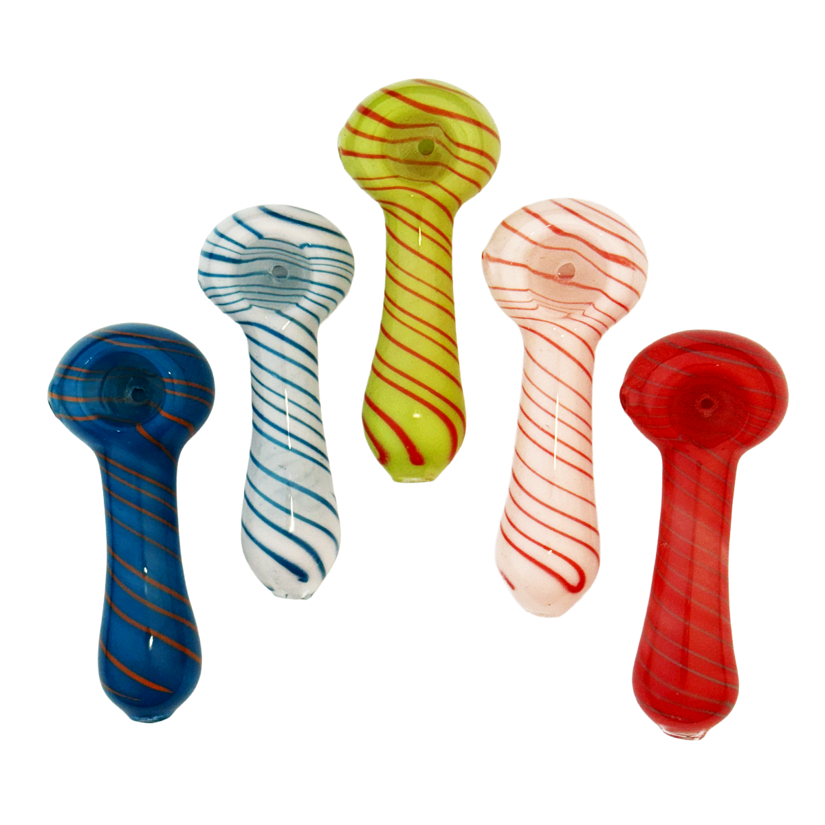 Artisan Glass Spoon Pipe with Spiral Design