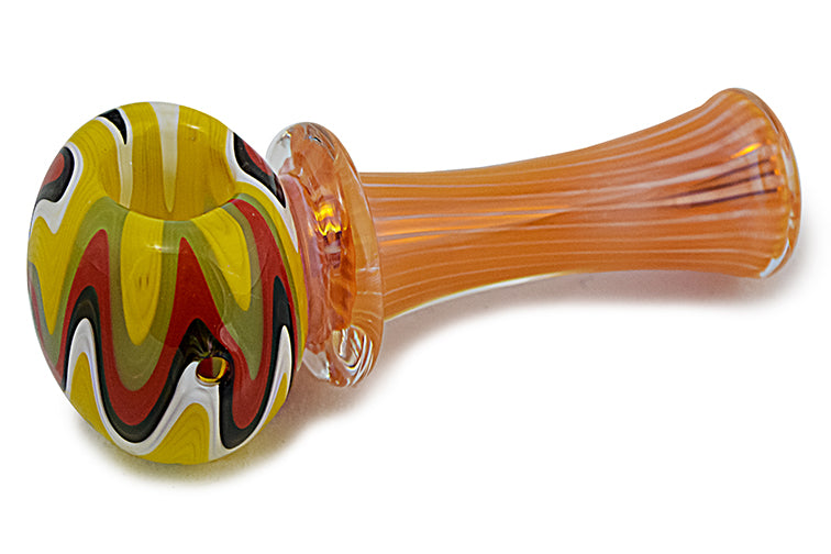 Lustrous Silver and Gold Fumed Glass Pipe