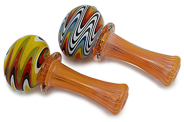 Lustrous Silver and Gold Fumed Glass Pipe