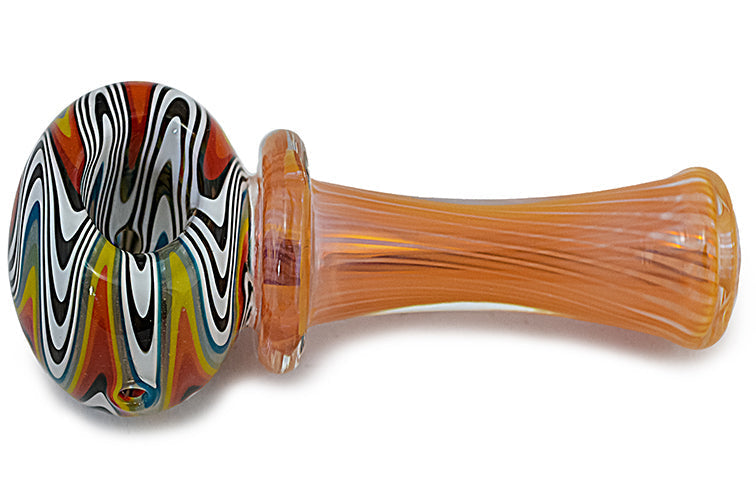 Lustrous Silver and Gold Fumed Glass Pipe