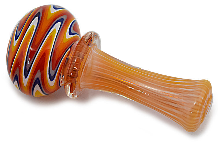 Lustrous Silver and Gold Fumed Glass Pipe