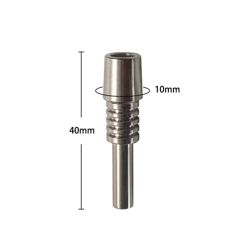 Metal pipe fitting with dimensions for Nectar Collector Nail or Silicone Collector Nail Tip