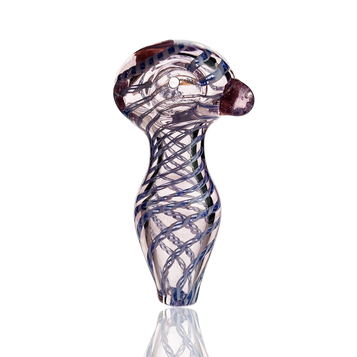 Pink Artisan Glass Hand Pipe with Belly