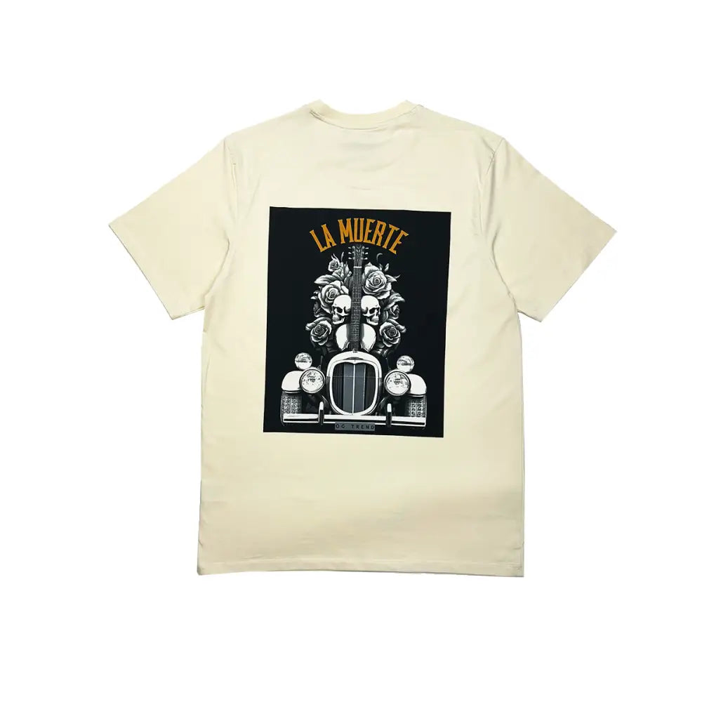 Beige Muerte Half Sleeve T-shirt from Off-White La Muerte with graphic print
