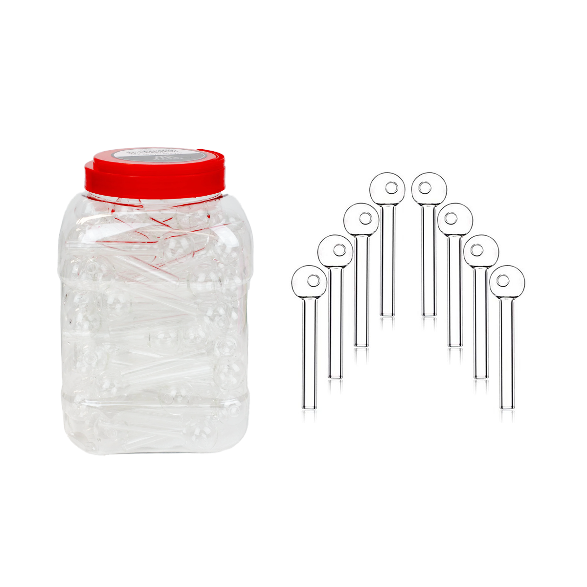 Bulk 4-Inch Heavy Clear Oil Burner Pack (90 Pcs)