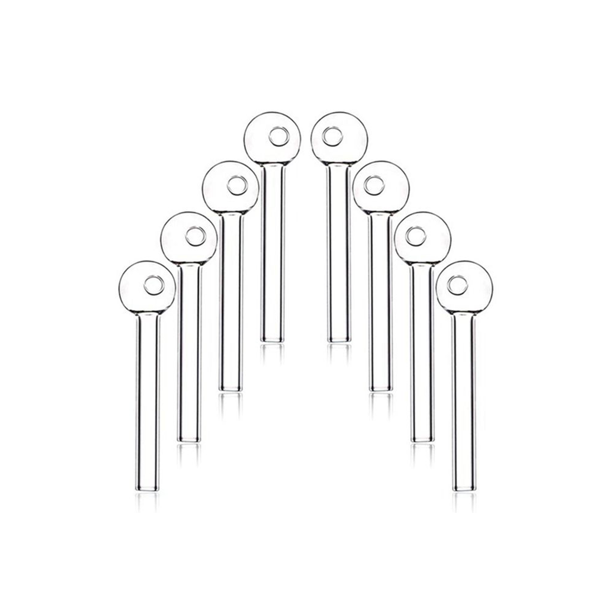 Bulk 4-Inch Heavy Clear Oil Burner Pack (90 Pcs)