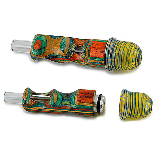 Torpedo Wood Pipe with Removable Pyrex Bowl