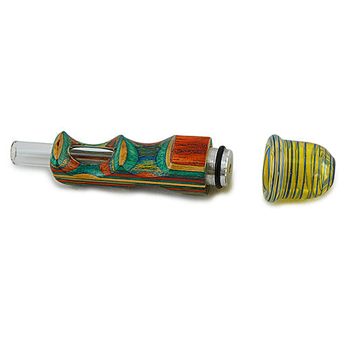 Torpedo Wood Pipe with Removable Pyrex Bowl