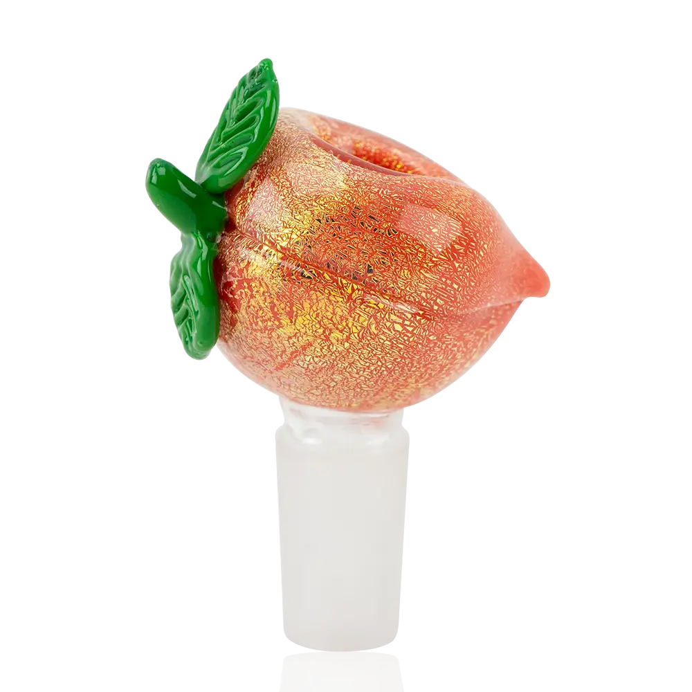 Peachy 14mm glass bowl piece by Empire Glassworks, orange peach shape