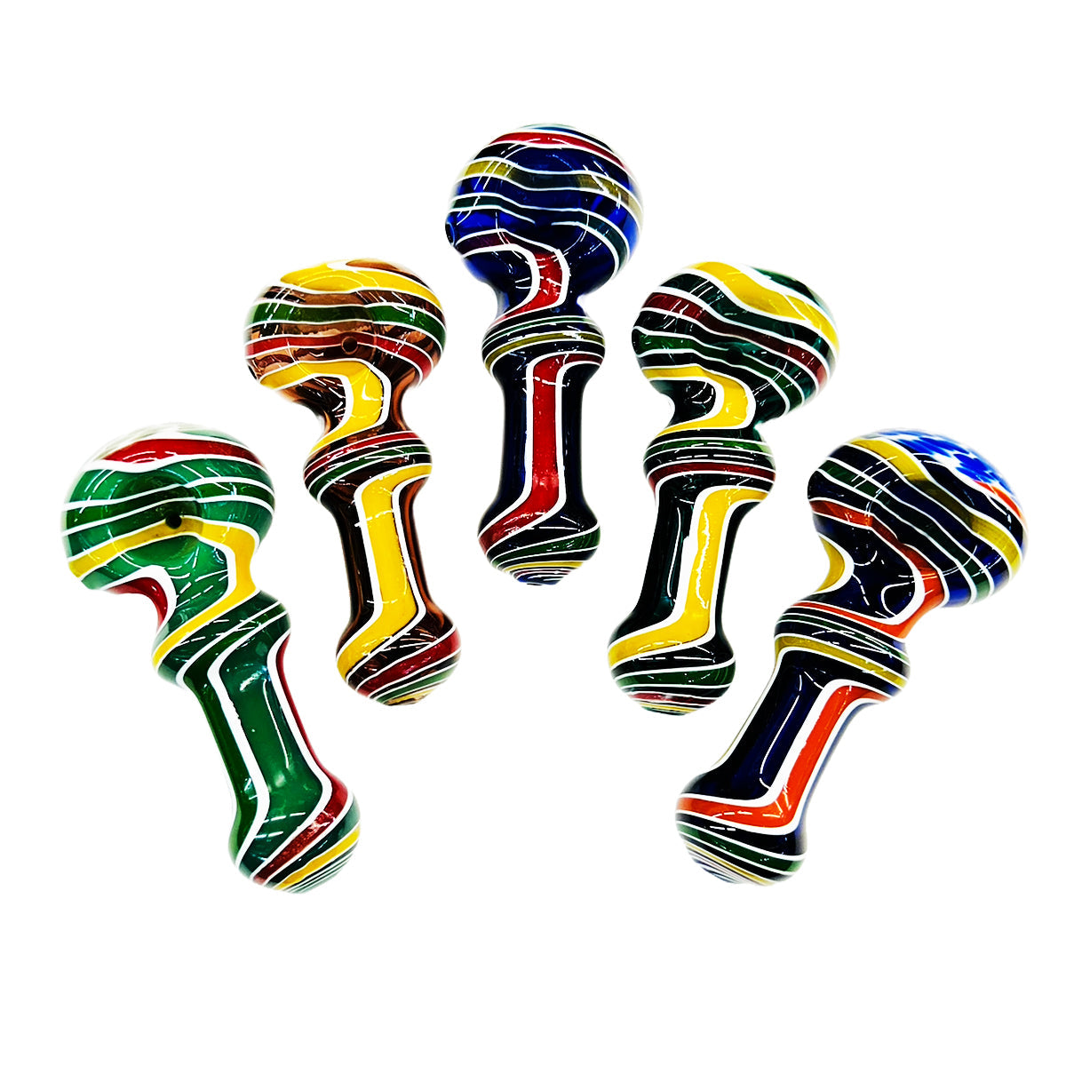 Artisan Wig Wag Glass Hand Pipe with Honeycomb