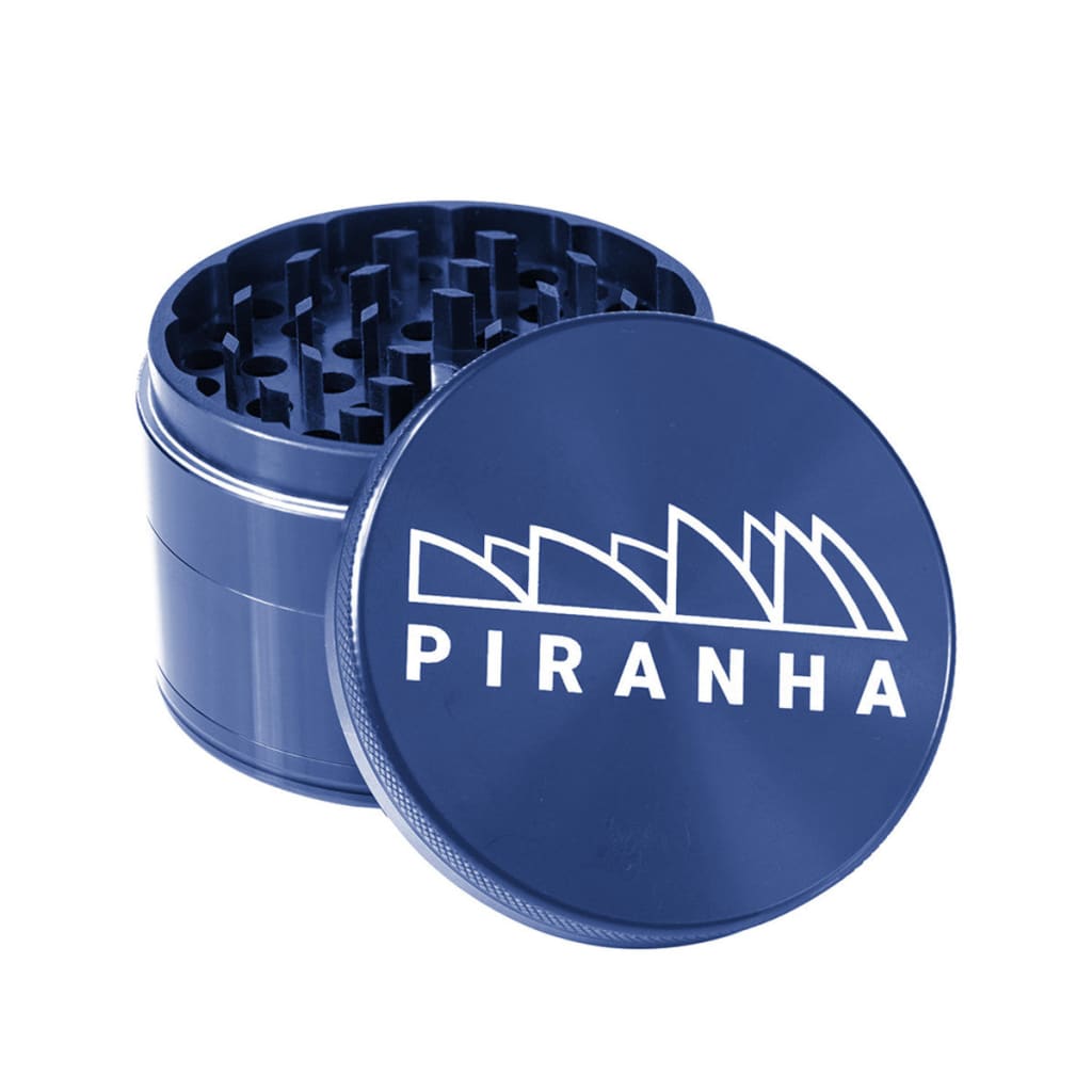 Piranha aluminum grinder with razor sharp teeth and strong magnetic lid