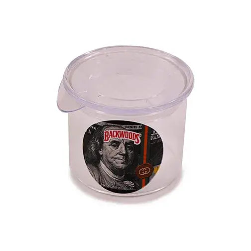 Premium air tight glass jar with Backwoods Benjamin Franklin label