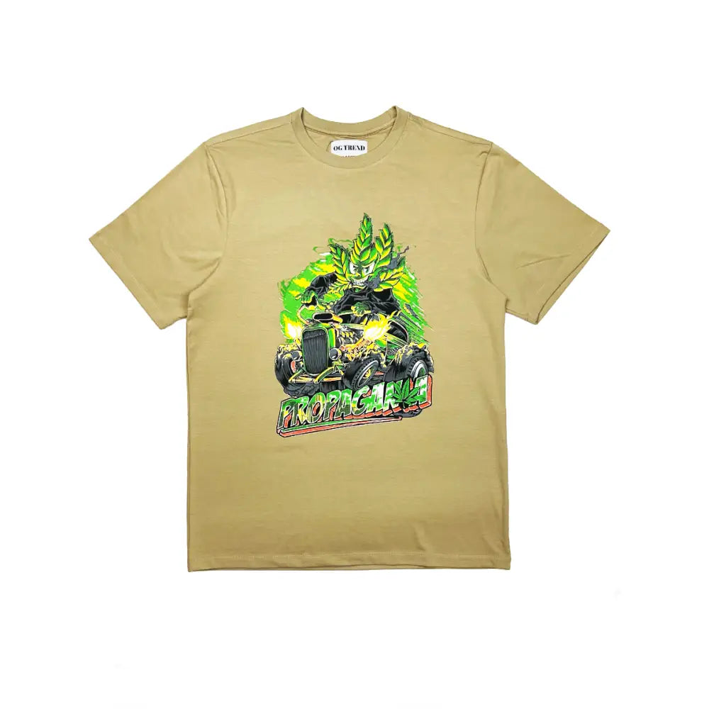 Khaki Propaganda Half Sleeve T-shirt with graphic for comfort and style