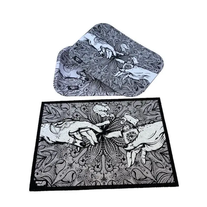 Puff puff pass moodmat with paisley hands lighting joint and eye lighter