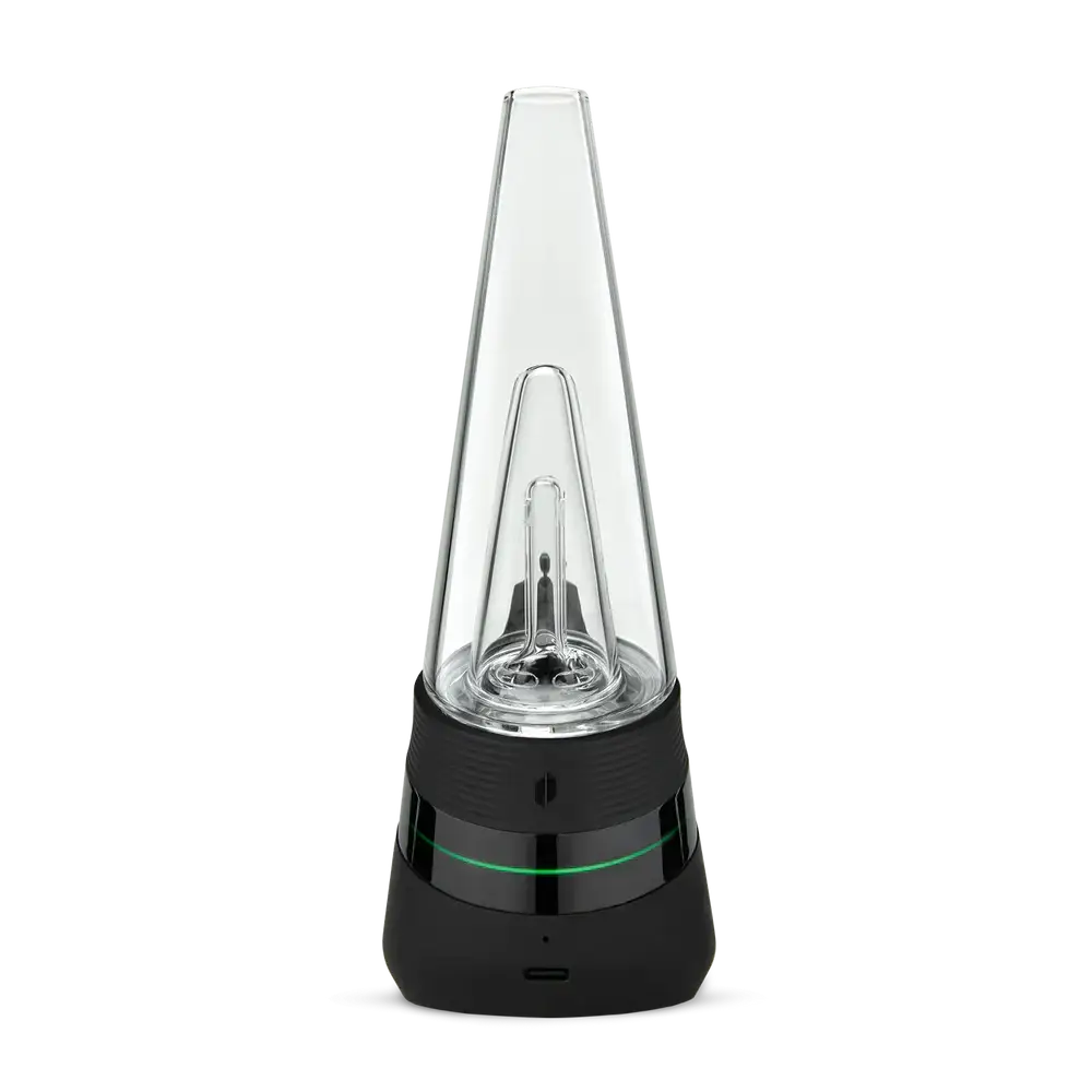 Black and clear glass vaporizer Puffco Peak with 3D chamber and joystick cap