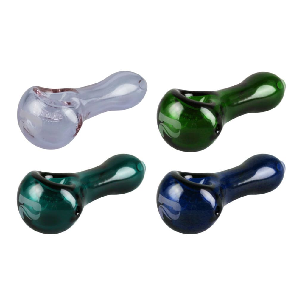 Four borosilicate glass Pulsar Spoon Pipes with built-in honeycomb screens for smooth hits