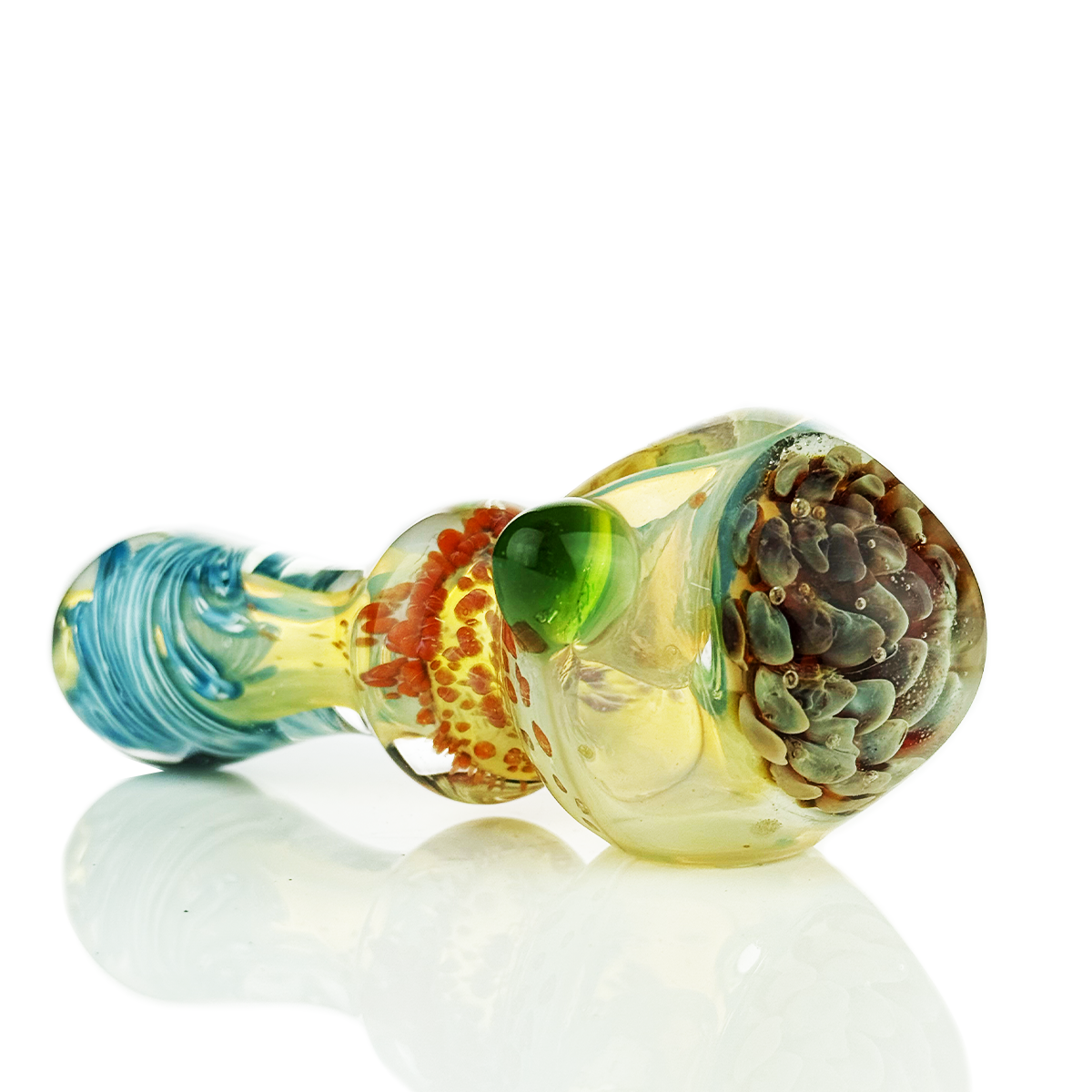 Silver Fume Glass Hand Pipe with Honeycomb
