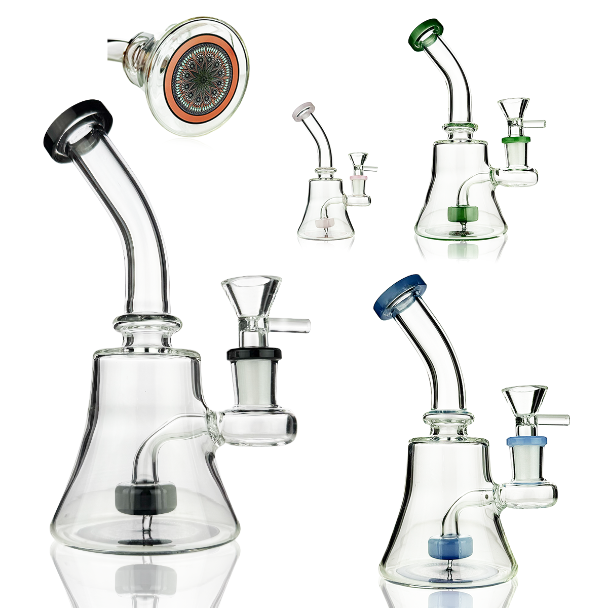 Compact 6-Inch Glass Water Pipe with 14mm Bowl