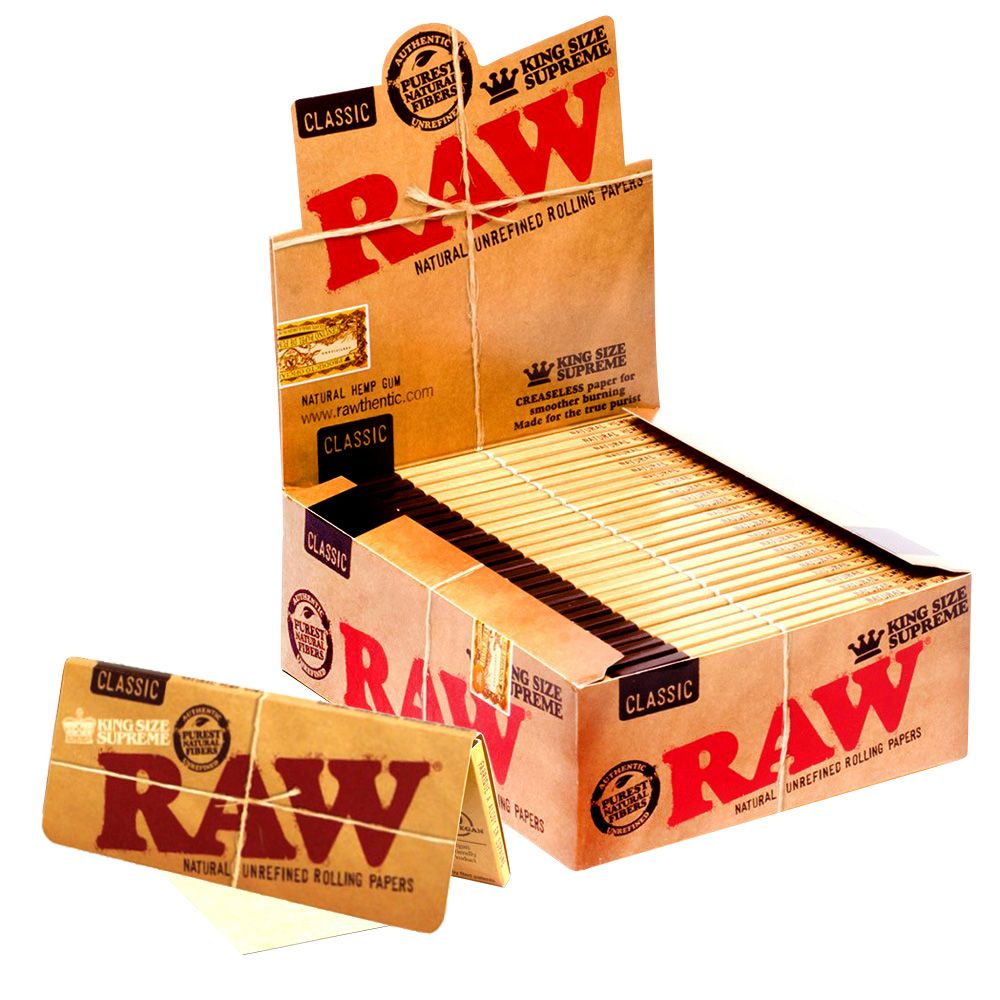 Raw King Size Supreme Unbleached Rolling Papers