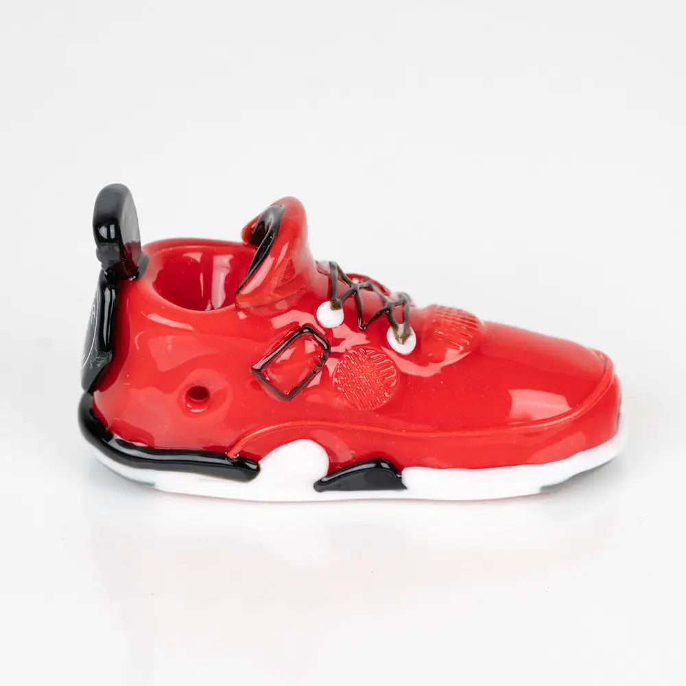 Red Ceramic Sneaker Pipe for Glass Hand Pipe Enthusiasts in Retro Highz V2 Red