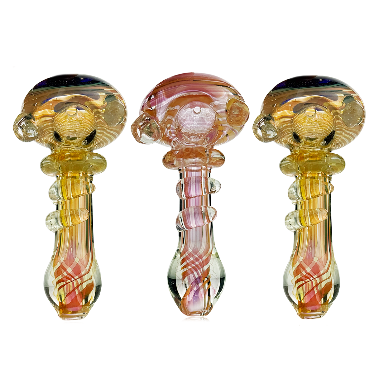 Gilded Fumed Glass Spoon Pipe