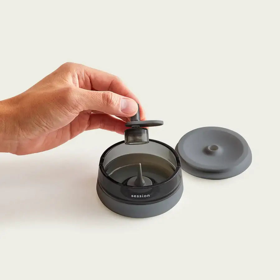 Session Goods ashtray with gray portable blender