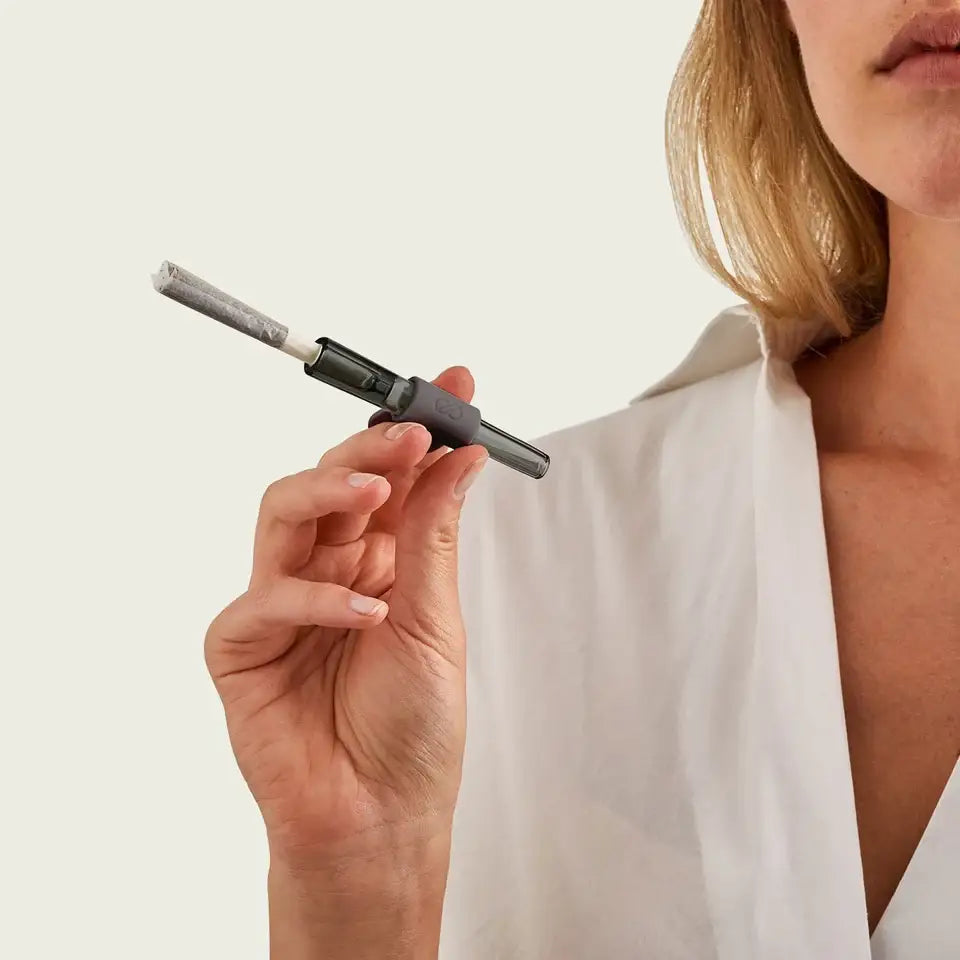 Sleek matte black Session Goods glass taster with cylindrical design