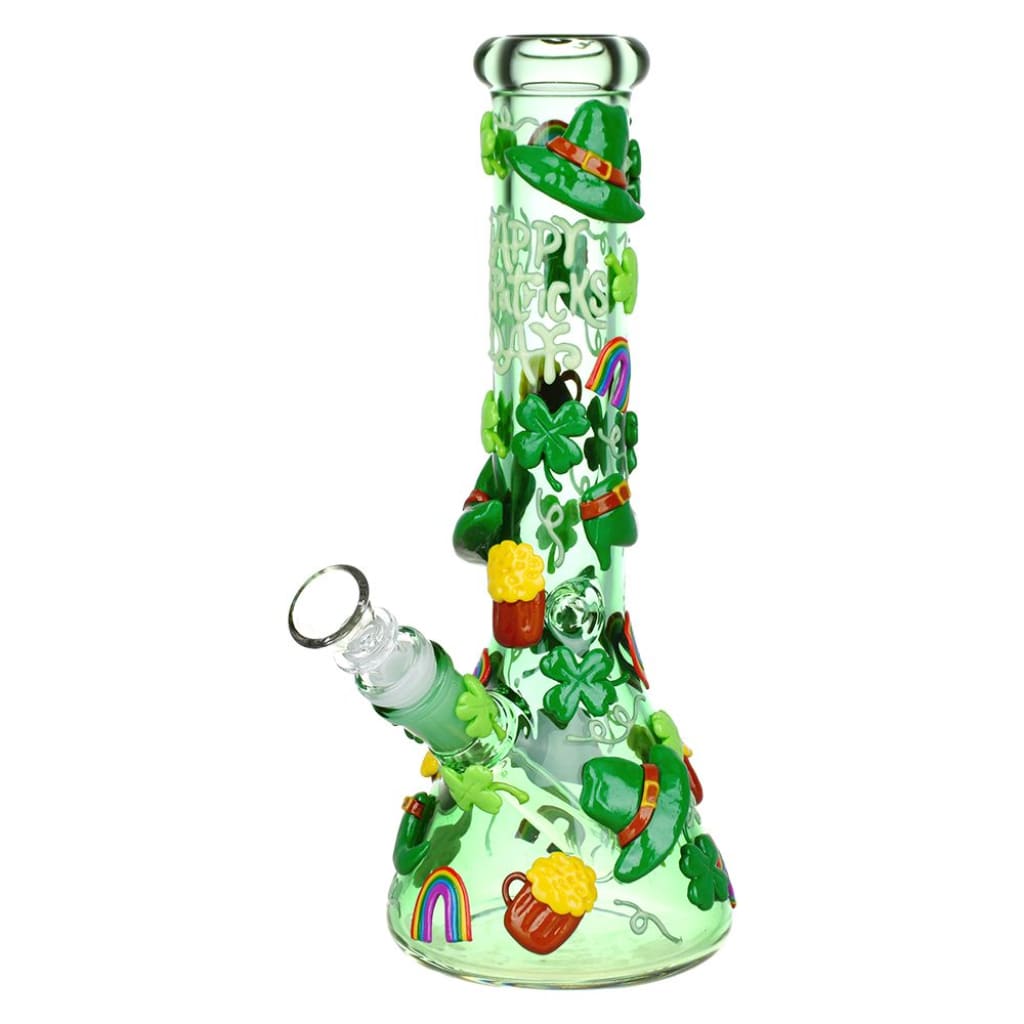 St. Patrick’s Day Glow in the Dark Water Pipe featuring festive design and colors