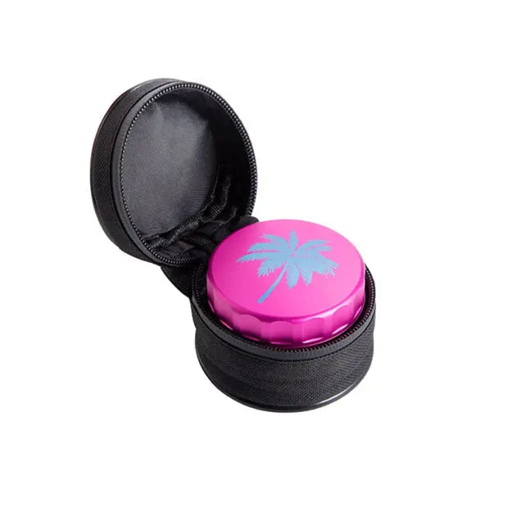 Sungrinder Carrying Case with Pink Palm Tree Hockey Puck