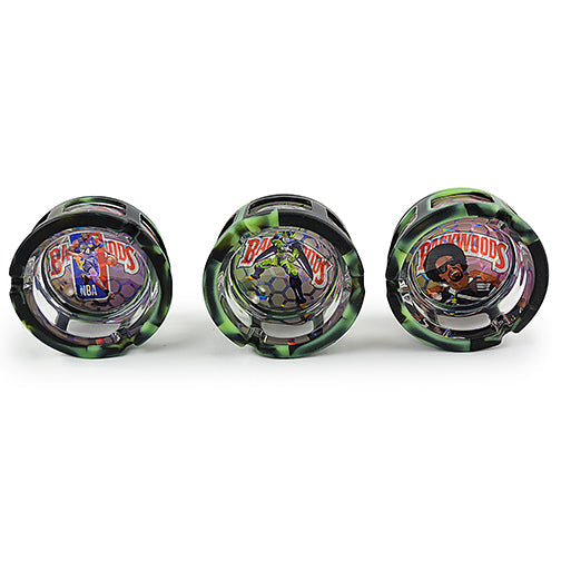 Holographic Glass Ashtray Set with Silicone