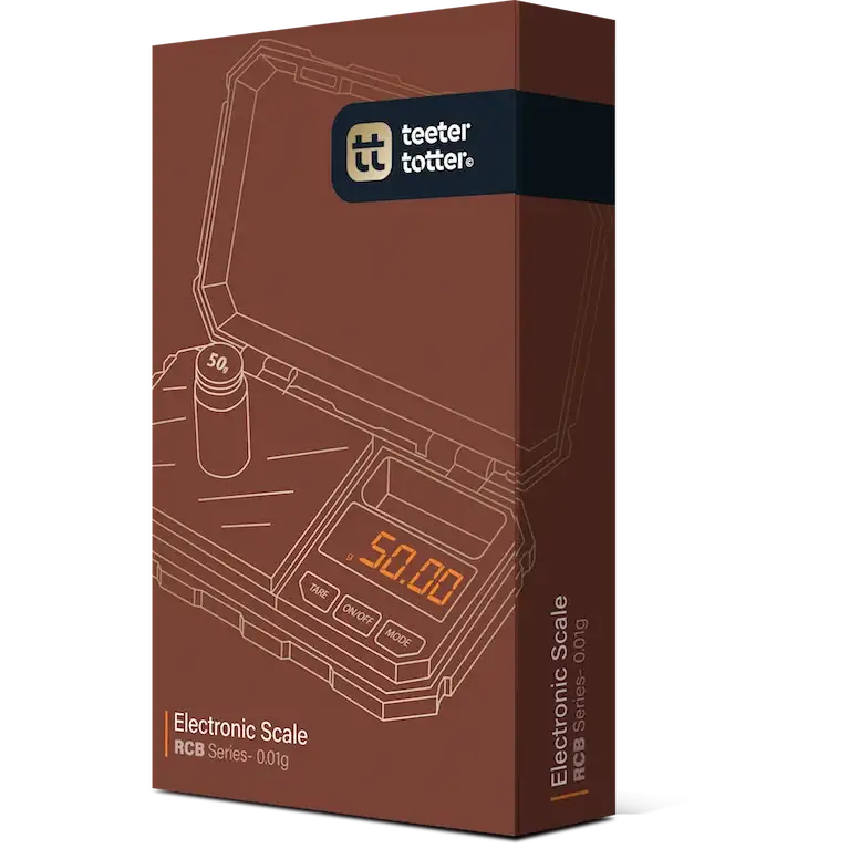 Teeter totter scales brown box with 0.01g precision display