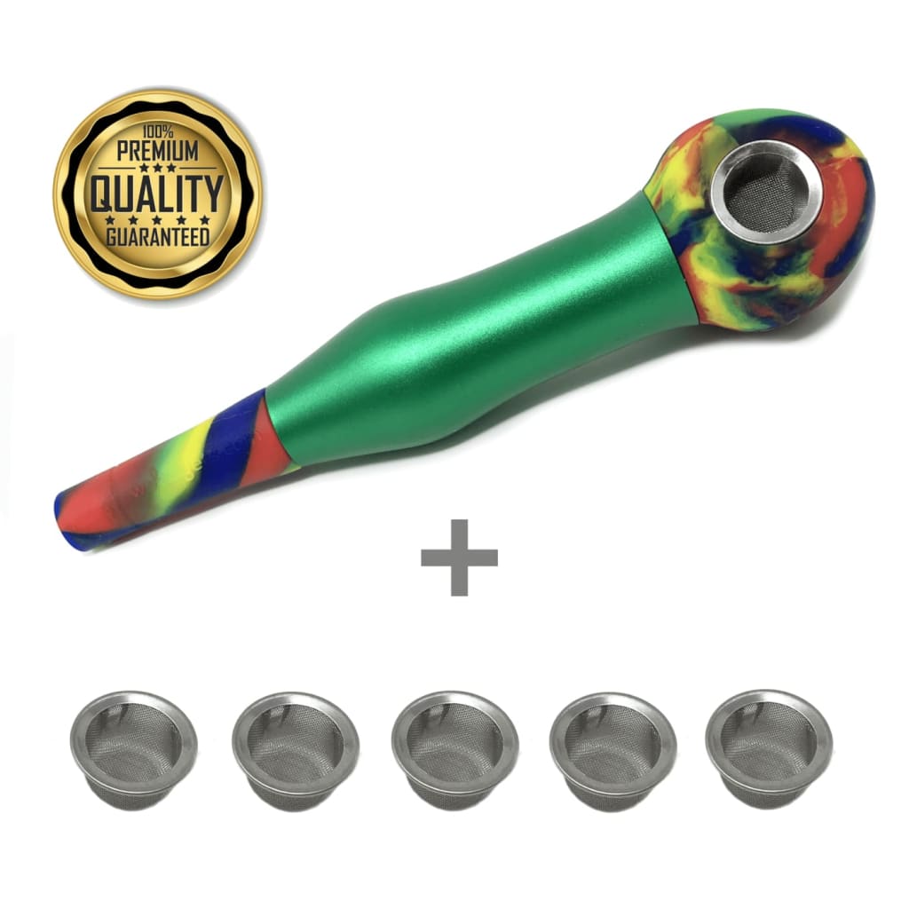 Incredible Coughless Technology pipe with bowl-shaped end and 5 screens for smooth, cool hits