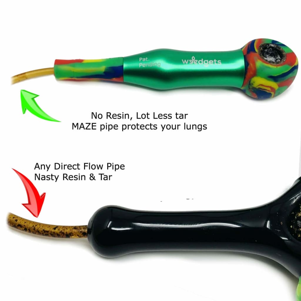 Colorful pipe with incredible coughless technology inside for smooth, cool hits
