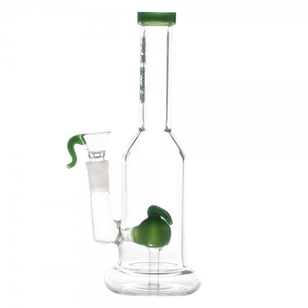 Green Apple Custom Perc Water Pipe with green color accents