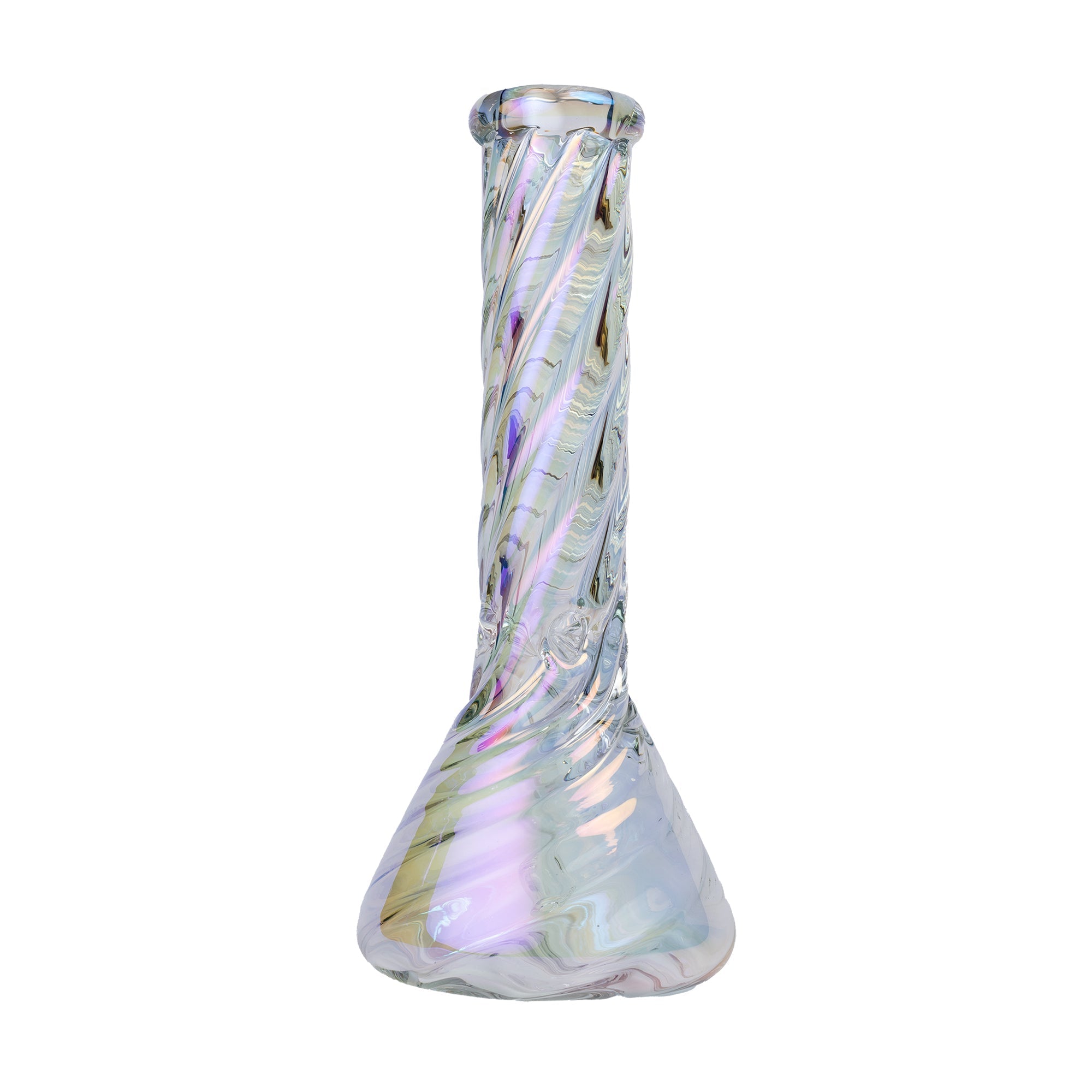 Luminous Twisted Iridescent Beaker Water Pipe
