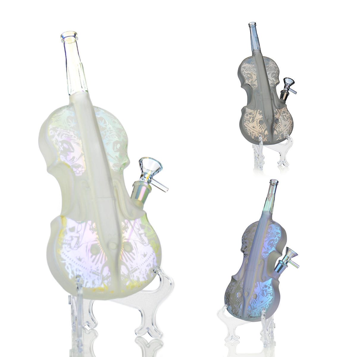 11-Inch Engraved Violin Water Pipe