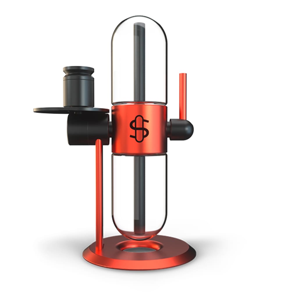 Red Stündenglass Gravity Infuser Mike Tyson Edition with dollar sign logo