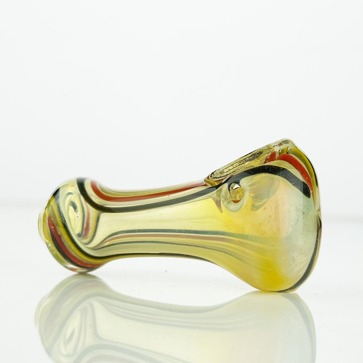 Artisan Silver Fume Glass Spoon Pipe