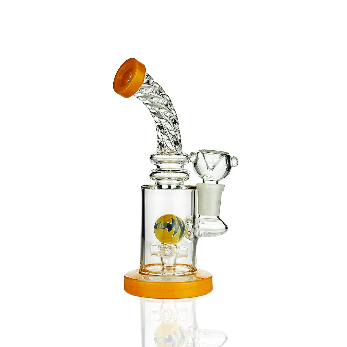 Spherical Water Pipe Rig with Colored Rod Accent