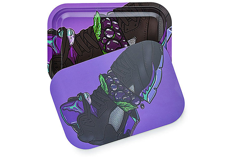 Dynamic Holographic Metal Rolling Tray with Magnetic Lid