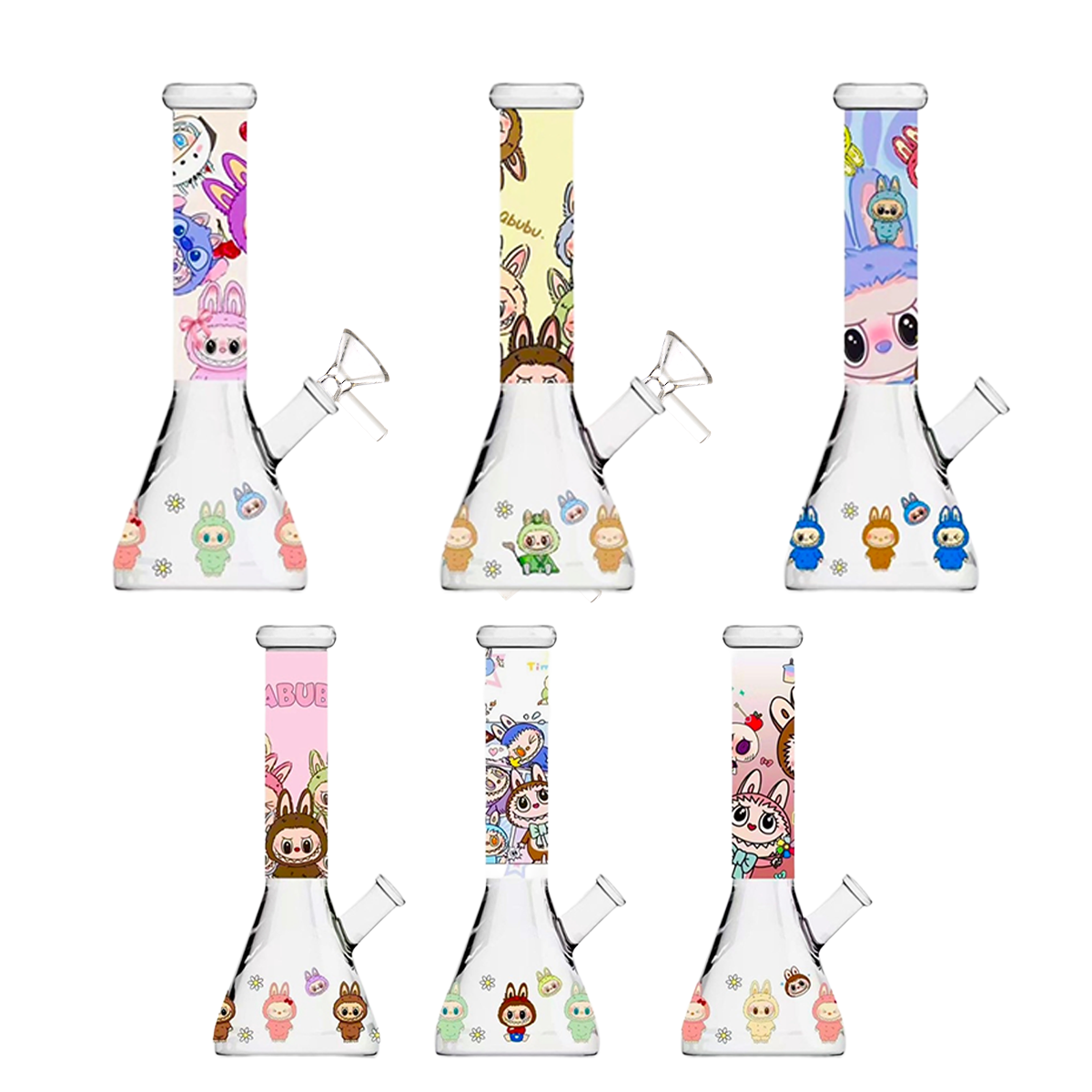 Labubu Beaker Glow Water Pipe - 10 Inch