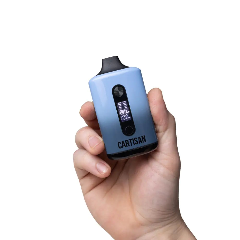 Blue and black vaporizer with Water Pipe Attachment for Veil Bar Duo 510 Cartridge