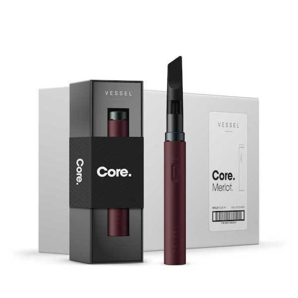 Maroon Vessel Core Cartridge Battery with Technical Precision and Packaging