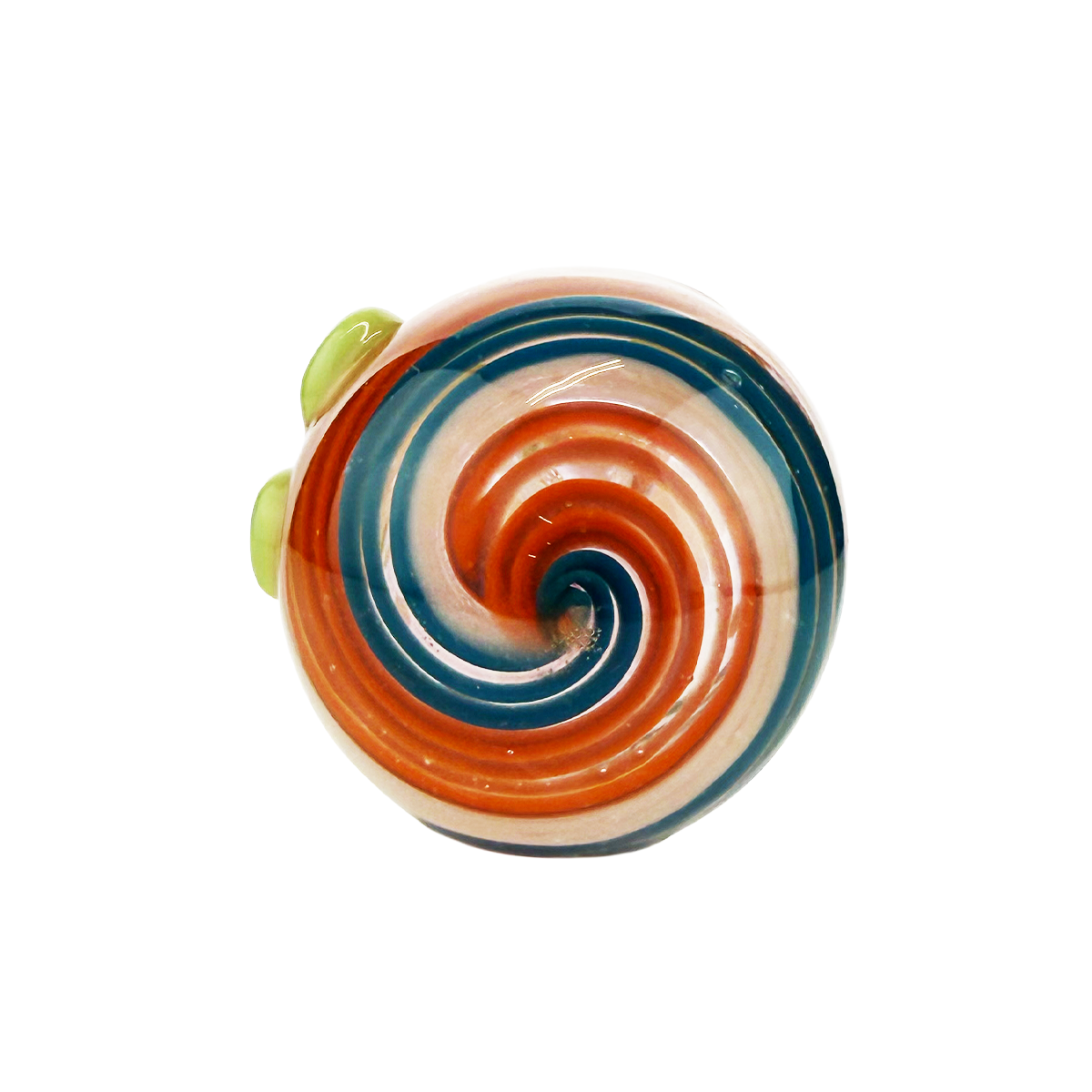 Gold Fume Spiral Design Glass Hand Pipe 4.5"