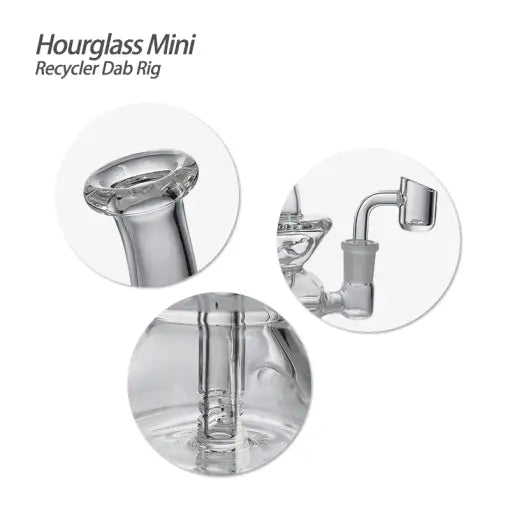Hourglass Mini Recycler Dab Rig with premium filtration and unique hourglass design