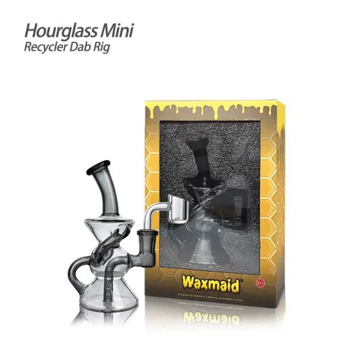 Hourglass Mini Recycler Dab Rig with curved neck and premium filtration design