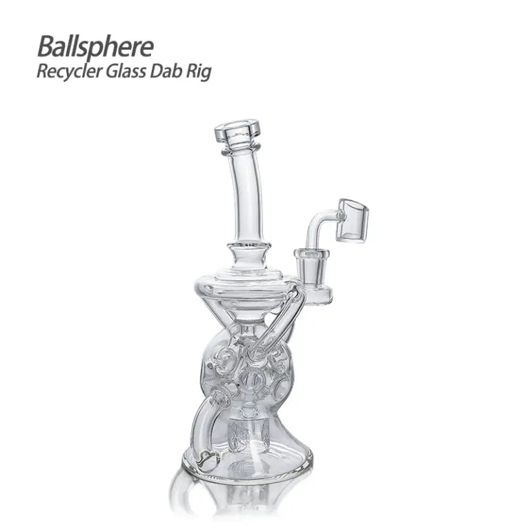 Ballsphere recycler glass dab rig with clear sphere design