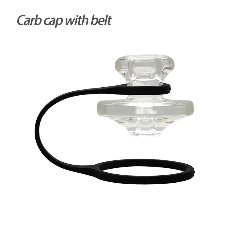 Clear glass carb cap with silicone tether for dab rig, perfect carb cap replacement