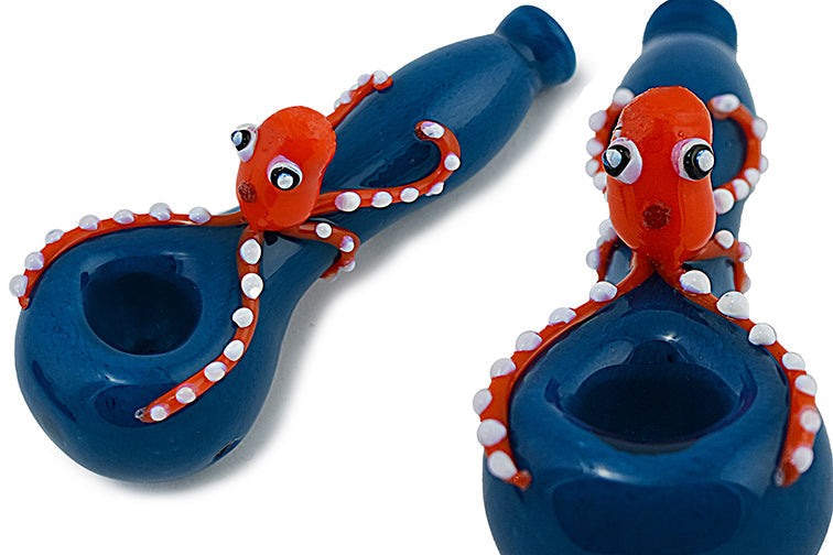 Whimsical Octopus Glass Hand Pipe