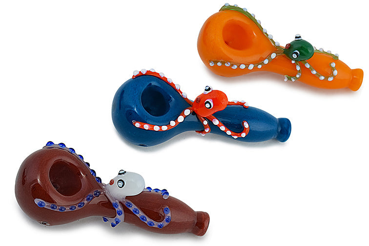 Whimsical Octopus Glass Hand Pipe